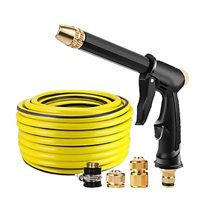 Mua Bộ dây và vòi xịt rửa xe tưới cây tăng áp vòi xịt rửa vòi tưới cây 810-2498 (dây vàng- cút nối đồng)
