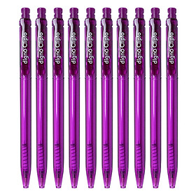 Vỉ 10 Cây Viết Bi Gel Bấm Digno Clipto - Mực Tím
