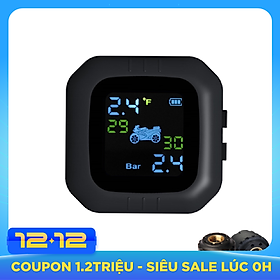 Thiết Bị Kiểm Tra Áp Suất Lốp Xe Máy Không Dây TPMS - Đen