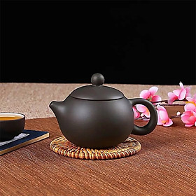 Ấm trà tử sa Nghi Hưng tiêu chuẩn dáng tròn vòi ngắn phụ kiện bàn trà trà đạo