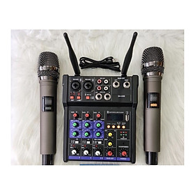 Mua Bàn Mixer G4 livestream Thu Âm Karaoke được hỗ trợ màn hình LED có bluetooth 2 mic không dây Tiện Lợi
