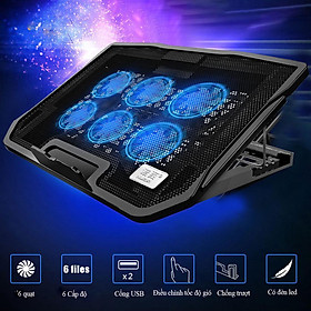 Mua Đế Tản Nhiệt NUOXI H9 Với 2 Cổng USB 6 Cánh Quạt Tản Nhiệt Êm Ái Cho Laptop  Macbook