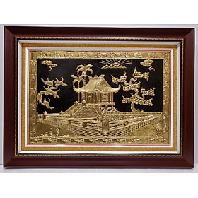 Mua TRANH ĐỒNG VÀNG NGUYÊN CHẤT  CHÙA MỘT CỘT-VĂN MIẾU QUỐC TỬ GIÁM