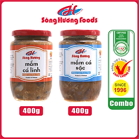 Combo Nấu Lẩu Mắm 1 Hũ Mắm Cá Linh 400g + 1 Hũ Mắm Cá Sặc 400g Sông Hương