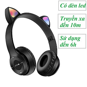 Mua Tai Nghe Mèo Bluetooth  Có Đèn LED Headphone - Tai Mèo  Không Dây Dễ Thương Có Mic Hỗ Trợ Điều Chỉnh Âm Lượng