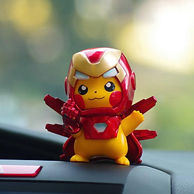 Pikachu Cos Spider-Man Iron Man Car Accessories Decoration Pokemon Automobile Ornament