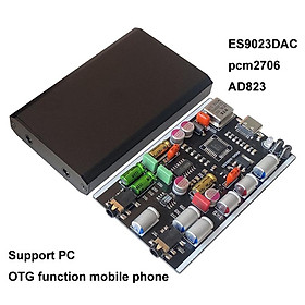 DLHiFi ES9023 DAC Máy tính Bộ giải mã thẻ âm thanh USB Chất liệu HiFi AD823 PCM2706 Điện thoại di động Bộ khuếch đại tai nghe OTG Màu sắc: Bảng ES9023DAC