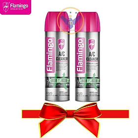 Hình ảnh COMBO 2 bình xịt khử mùi và vệ sinh dàn lạnh điều hòa ô tô Flamingo Air Condition 500ml