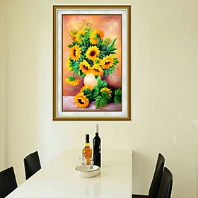 Mua Tranh đính đá BÌNH HOA HƯỚNG DƯƠNG DF2664 (50×75cm) chưa đính