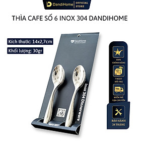 Bộ 6 thìa cafe Inox 304 cao cấp (số 6)