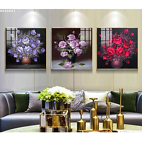 Mua Bộ 3 Những Lọ Hoa Nghệ Thuật Đẹp Tranh - Tranh in Vải Canvas  Khung Composite Cao Cấp