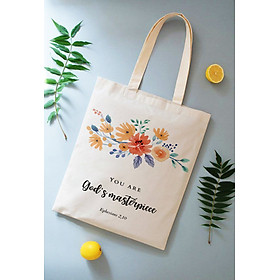 Túi vải Canvas (tote shopping bag) Câu Lời Chúa 5 (Ephesians 2,10)
