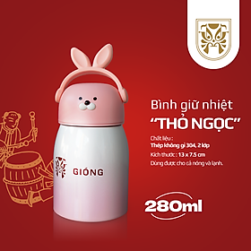 Mua Bình Giữ Nhiệt Em Bé 2 Lớp Màu Hồng La Fonte x Gióng Có Dung Tích 280ml