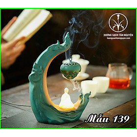 Mua Thác khói trầm hương có đèn led Tân Nguyên  thác treo tỏa khói hương  Phật ngắm hoa sen CÓ ĐÈN SÁNG  Hướng thiên TK139