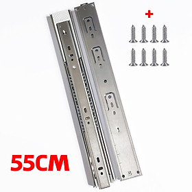 Bộ 2 Phụ Kiện Ray Cửa Lùa Thanh Trượt Đỡ Ngăn Kéo Tủ Quần Áo Nhấn Mở Inox Giảm Chấn Chịu Lực Chống Va Đập Cao Cấp