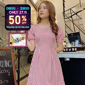 Đầm caro nhí bèo lai BEMINE MT1228DO