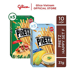 Bánh que nướng giòn mix 2 vị pizza và bắp GLICO Pretz Pizza & Sweet