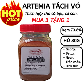 Hủ 80G Artemia Tách Vỏ, Artemia Bột, Artemia Sấy Khô  thức ăn cho Guppy, Betta, Neon, Mún... - Thức ăn cá cảnh | Hingaostore