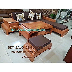 Bộ bàn ghế sofa gỗ sồi Mỹ phòng khách