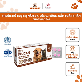 Thuốc Hỗ Trợ Trị Nấm Da, Lông, Móng Và Toàn Thân Cho Thú Cưng Five flucan - Hộp 3 Vỉ X 10 Viên