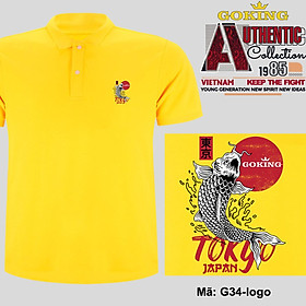 TOKYO, mã logo.g34. Áo thun polo nam nữ, form unisex. Áo phông cổ trụ Goking, vải cá sấu 3D, công nghệ chống nhăn Nhật Bản