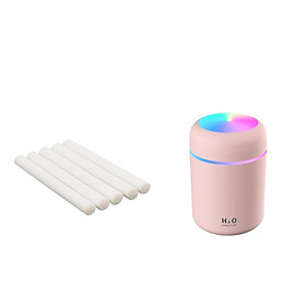 USB Essential Oil Diffuser Air Humidifier Pink + 5pcs Cotton Filter Sticks