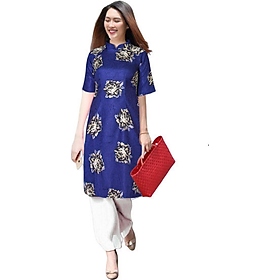SET ÁO DÀI TRUYỀN THỐNG NỀN XANH DƯƠNG PHỐI HỌA TIẾT ĐỘC ĐÁO