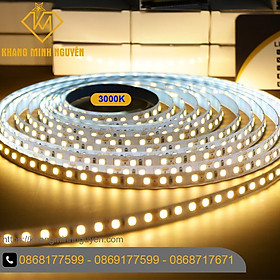 【Có sẵn】LED dây 2835 12V cuộn 5m - 60 led/mét có keo 2 mặt Ánh sáng vàng ấm (nhiệt độ màu 3000K)