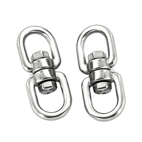 4x2pcs Stainless Steel Rotation Quick Hook Buckles for Outdoor Climbing Hiking