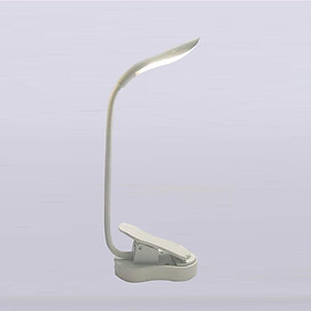1PC Đèn đọc USB có thể sạc lại, kìm, bền, nhỏ và nhẹ, hoàn hảo để đọc trên giường, ô tô và văn phòng, màu trắng