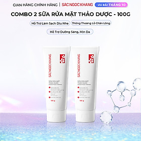 Combo 2 tuýp Sữa rửa mặt Sắc Ngọc Khang 100g giúp làm sạch bã nhờn, bụi bẩn cho da
