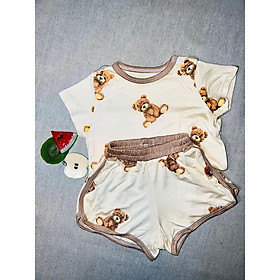 Bộ quần áo cộc tay trẻ em chất vải thun lạnh phong cách Hàn Quốc cho bé trai bé gái size từ 4-18kg