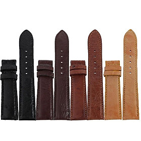 Dây đồng hồ Huy Hoàng da đà điểu da bụng size 16, 18, 20 màu đen, nâu đất, vàng bò, nâu đỏ HT8435-37-38-40