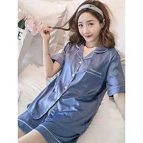 Đồ bộ ngủ nữ sét đồ pijama lụa thêu họa tiết