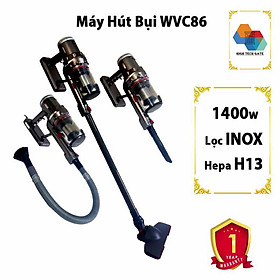 Hình ảnh Máy hút bụi cầm tay Hitech WVC-86 hút mạnh mẽ 20000Pa, có dây hút và giá treo tường, hàng chính hãng