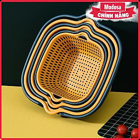 Mua Bộ Rổ Nhựa Modosa Vuông Kèm Chậu 6 Món Cao Cấp - Hàng Chính Hãng