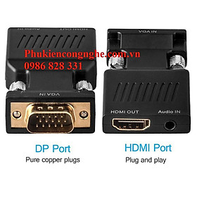 Đầu chuyển đổi VGA sang HDMI hỗ trợ âm thanh cao cấp