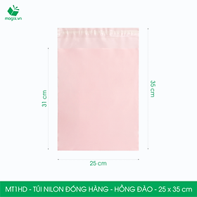 MT1HD - 25x35 cm - Túi nilon gói hàng - 200 túi niêm phong đóng hàng màu hồng đào