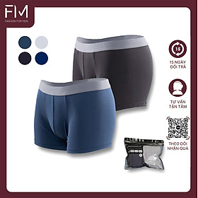 Combo 2 quần boxer nam trơn, bảng to chất thun mềm mịn thoáng mát, co giãn tốt - FORMEN SHOP - FMCB2QS017 - XL