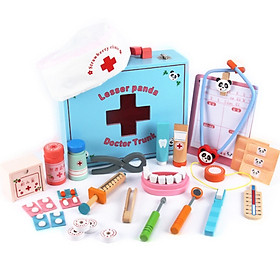 Đồ chơi gỗ - Bộ hộp dụng cụ bác sĩ nha khoa - cho bé học thêm thật nhiều điều bổ ích