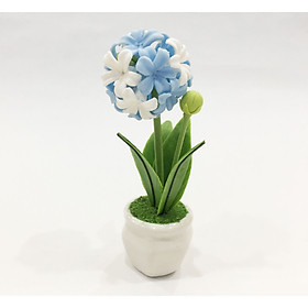 Chậu hoa đất sét mini - Cây cẩm tú cầu / cây hoa tử dương (phát màu ngẫu nhiên) - Quà tặng trang trí handmade
