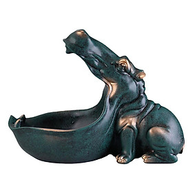 Resin Hippopotamus Statue Key Storage Figurine Sculpture Home Office Decors
