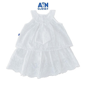 Set Áo Váy bé gái họa tiết Nơ Trắng Cotton thêu - AICDBGKBIVQJ - AIN Closet