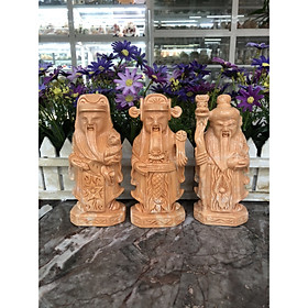 Mua Bộ tượng Tam Đa Phúc Lộc Thọ phong thủy đá cẩm thạch vàng cà rốt - Cao 15 cm