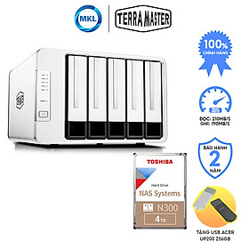 Mua Combo thiết bị lưu trữ Das Terra Master D5-300 5 khay + ổ cứng HDD Nas Toshiba N300 4TB Dùng Lưu Trữ Video  Hình Ảnh - hàng chính hãng