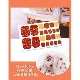 Miếng dán móng chân  - Sticker dán móng chân 3D không thấm nước (QY-J001 – J024)