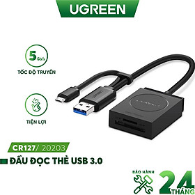 Mua Đầu đọc thẻ USB 3.0 Card Reader Hỗ trợ thẻ TF và SD UGREEN 20203- Hàng chính hãng