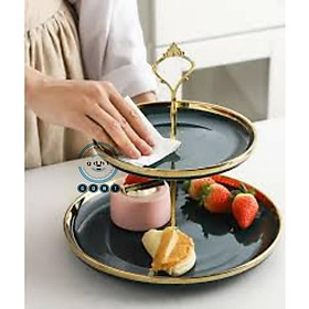 Mua Khay sứ sương 2 tầng xanh cổ vịt đựng bánh  hoa quả