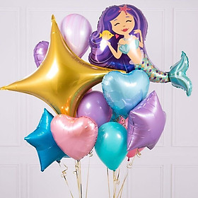 Bộ bong bóng chủ đề nàng tiên cá trang trí sinh nhật cho bé set balloon tcl19