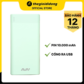 Mua Pin sạc dự phòng Polymer 10.000mAh AVA+ JP208 - Hàng chính hãng - Xanh